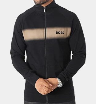 Hugo Boss Zip-Up Stripe Jacka Herr Svart