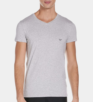 Emporio Armani V-neck T-shirt Herr Heather Grå