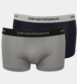 Emporio Armani 2 Packa Boxare Herr Grå Marin Blå