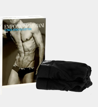 Emporio Armani 2 Packa Boxare Herr Svart