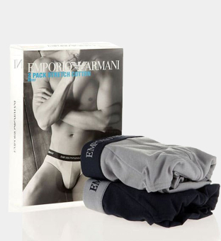 Emporio Armani 2 Packa Slips Herr Grå Marin Blå