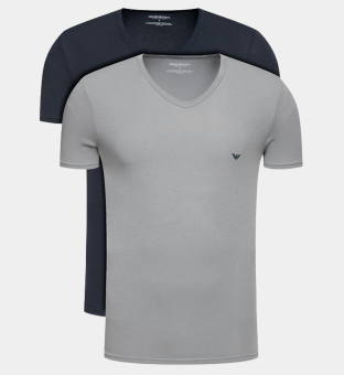 Emporio Armani 2 Packa T-shirts Herr Svart Grå