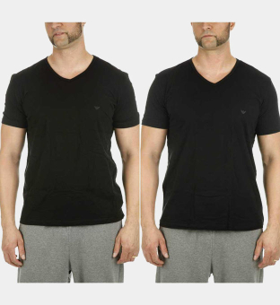 Emporio Armani 2 Packa T-shirts Herr Svart