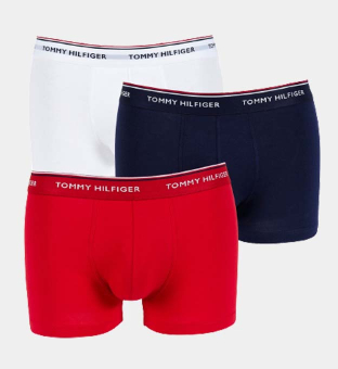 Tommy Hilfiger 3 Packa Boxare Herr Vit Tango Röd