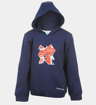 London 2012 Union Jack Logo Hoody Pojkar Marin