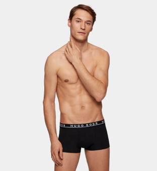 Hugo Boss 3 Packa Trunks Herr Svart