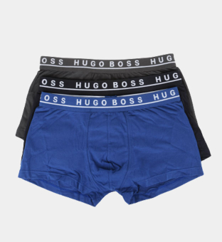 Hugo Boss 3 Packa Trunks Herr Open Blå