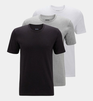 Hugo Boss 3 Packa T-shirts Herr Svart Vit Grå