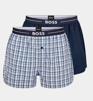 Hugo Boss 2 Packa Boxer Kortbyxor Herr Mörk Blå