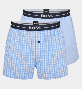 Hugo Boss 2 Packa Boxer Kortbyxor Herr Open Blå