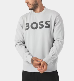 Hugo Boss Relaxed-Fit Tröja Herr Ljus Pastel Grå