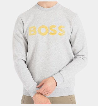 Hugo Boss 3D Logo Tröja Herr Ljus Pastel Grå