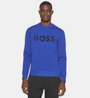 Hugo Boss 3D Logo Tröja Herr Bright Blå