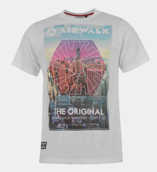 Airwalk Grafisk T-shirt Herr Vit