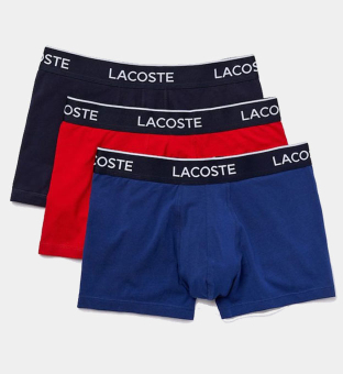 Lacoste 3 Packa Boxare Herr Marin Blå Röd