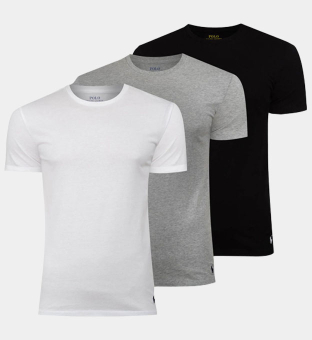 Ralph Lauren 3 Packa T-shirts Herr Vit Svart