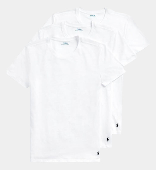 Ralph Lauren 3 Packa T-shirts Herr Vit