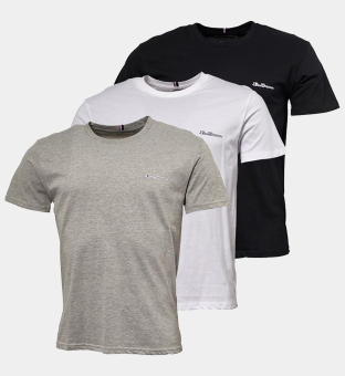 Ben Sherman 3 Packa T shirts Herr Svart Vit Ljus Grön Marl