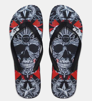 Philipp Plein Flip Flops Unisex Svart Vit