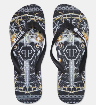 Philipp Plein Flip Flops Unisex Svart