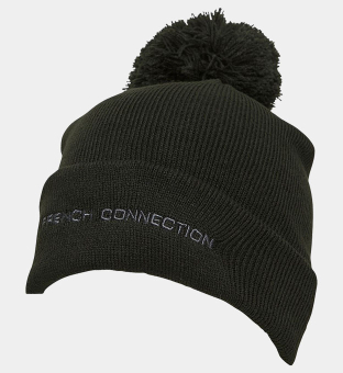 French Connection Beanie Herr Svart Vit