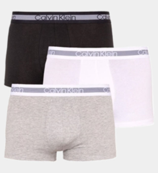 Calvin Klein 3 Packa Trunks Herr Grå-Svart-Vit