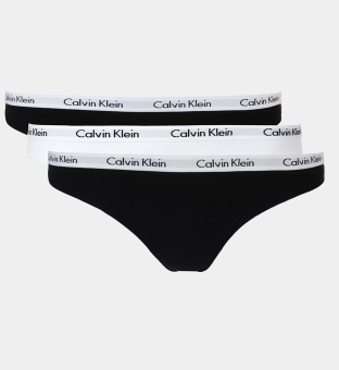 Calvin Klein 3 Packa Bikinies Damer Svart Vit