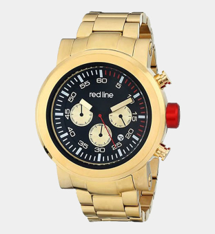 red line Torque Sport Analog Display Japanese Quartz Klocka Herr Guld