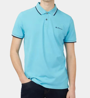 Ben Sherman Pikétröja Herr Teal Multi