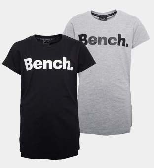 Bench 2 Packa T-shirts Damer Svart Grå Marl Vit