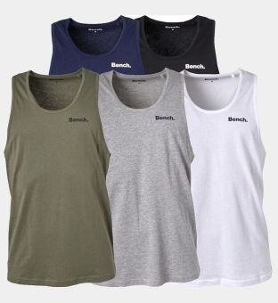 Bench 5 Packa T-shirts Herr Svart  Vit  Khaki  Grå Marl  Marin