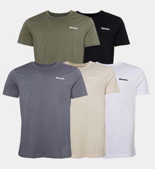 Bench 5 Packa T-shirts Herr Svart  Ljus Khaki  Vit  Stone  Steel Grå