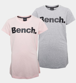 Bench 2 Packa T-shirts Damer Grå Marl  Rosa