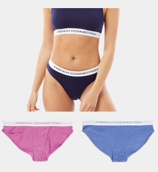 French Connection 3 Packa Briefs Damer Svart Rosa Violett Grå