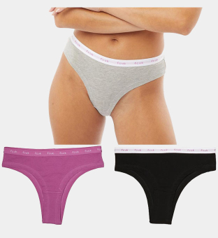 French Connection 3 Packa Briefs Damer Violett Grå Mel Svart