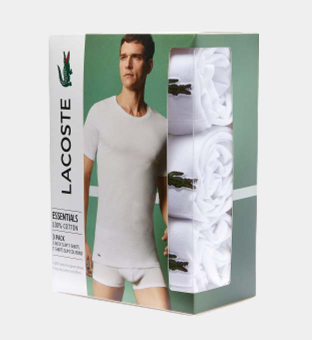 Lacoste 3 Packa T-shirts Herr Vit