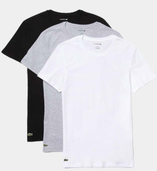 Lacoste 3 Packa T-shirts Herr Vit Silver