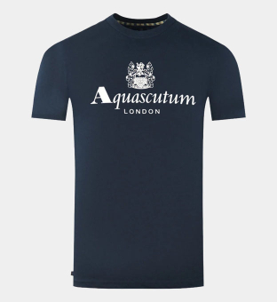 Aquascutum T-shirt Herr Marin Blå