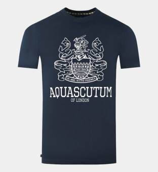 Aquascutum T-shirt Herr Marin Blå