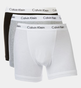 Calvin Klein 3 Packa Trunks Herr Vit Stripe