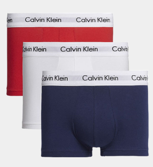 Calvin Klein Packa of three Trunks Herr Vit-Röd Ginger