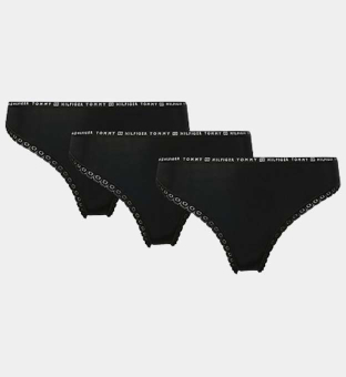 Tommy Hilfiger 3 Packa Briefs Damer Svart