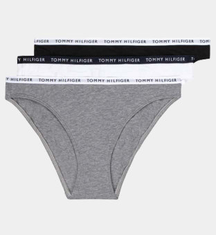 Tommy Hilfiger 3 Packa Briefs Damer Grå Vit Svart